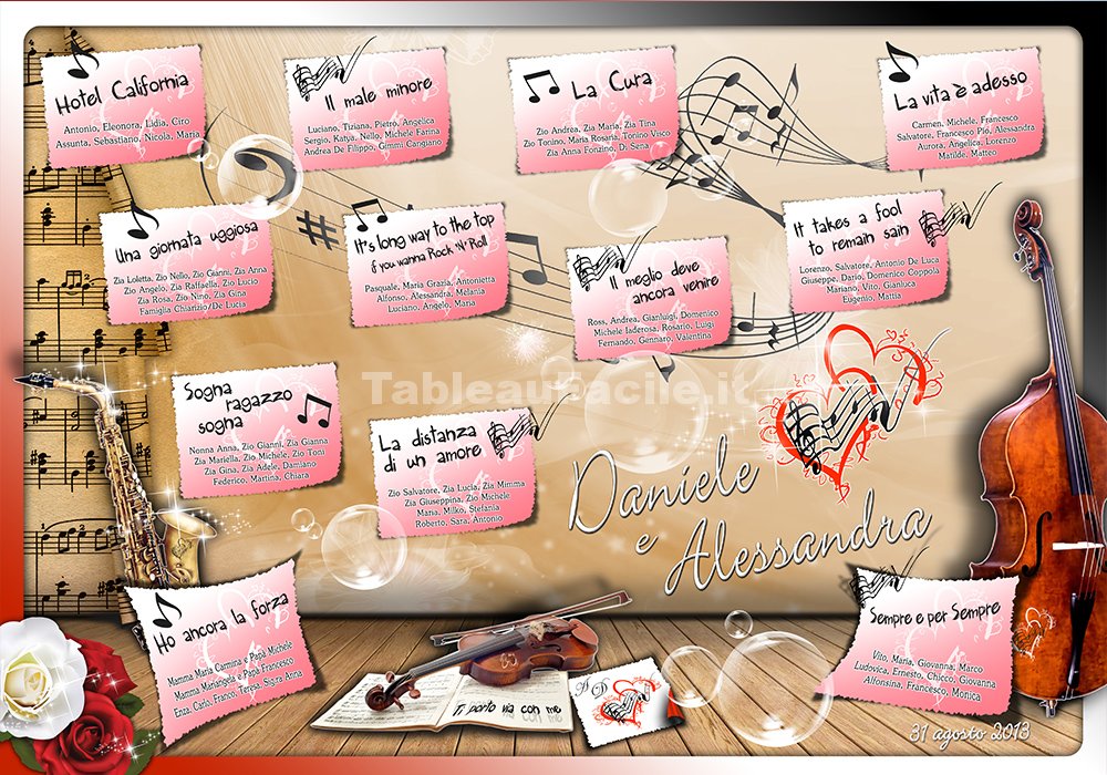 Tableau Canzoni E Musica M001 Tableau Matrimoniale Facile